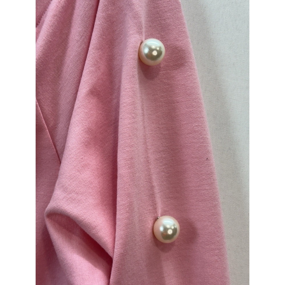 WHY DRESS Women’s Pink 2-Piece Knit Set Pearl Sweatshirt & Jogger Pants L - Picture 9 of 15
